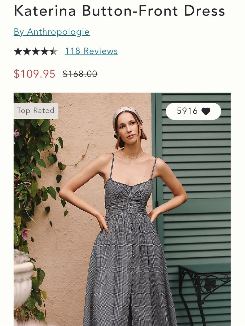 Anthropologie Gray Button-Front Midi Dress